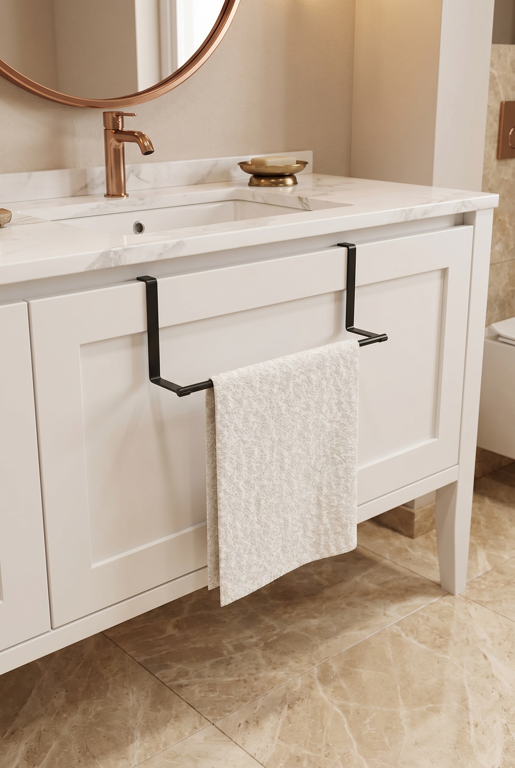 Filora Home Cabinet Door Hand Towel Holder — in a Turkish bathroom setting