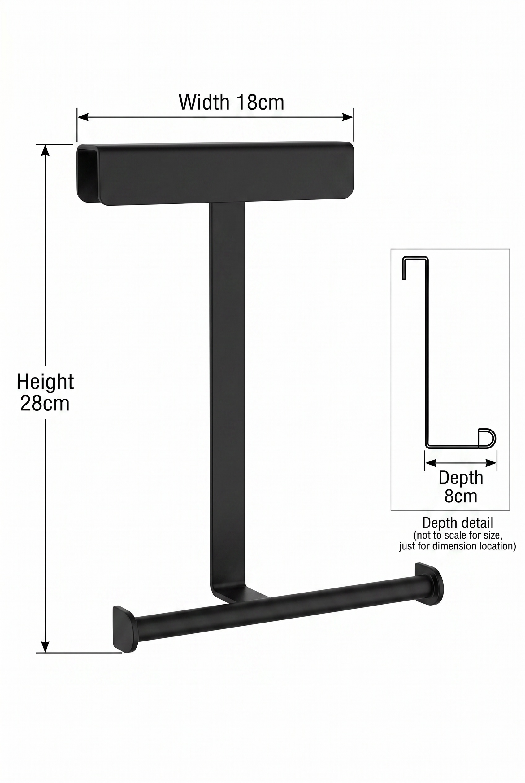 Filora Home Cabinet Door Paper Towel Holder — product dimensions and measurements
