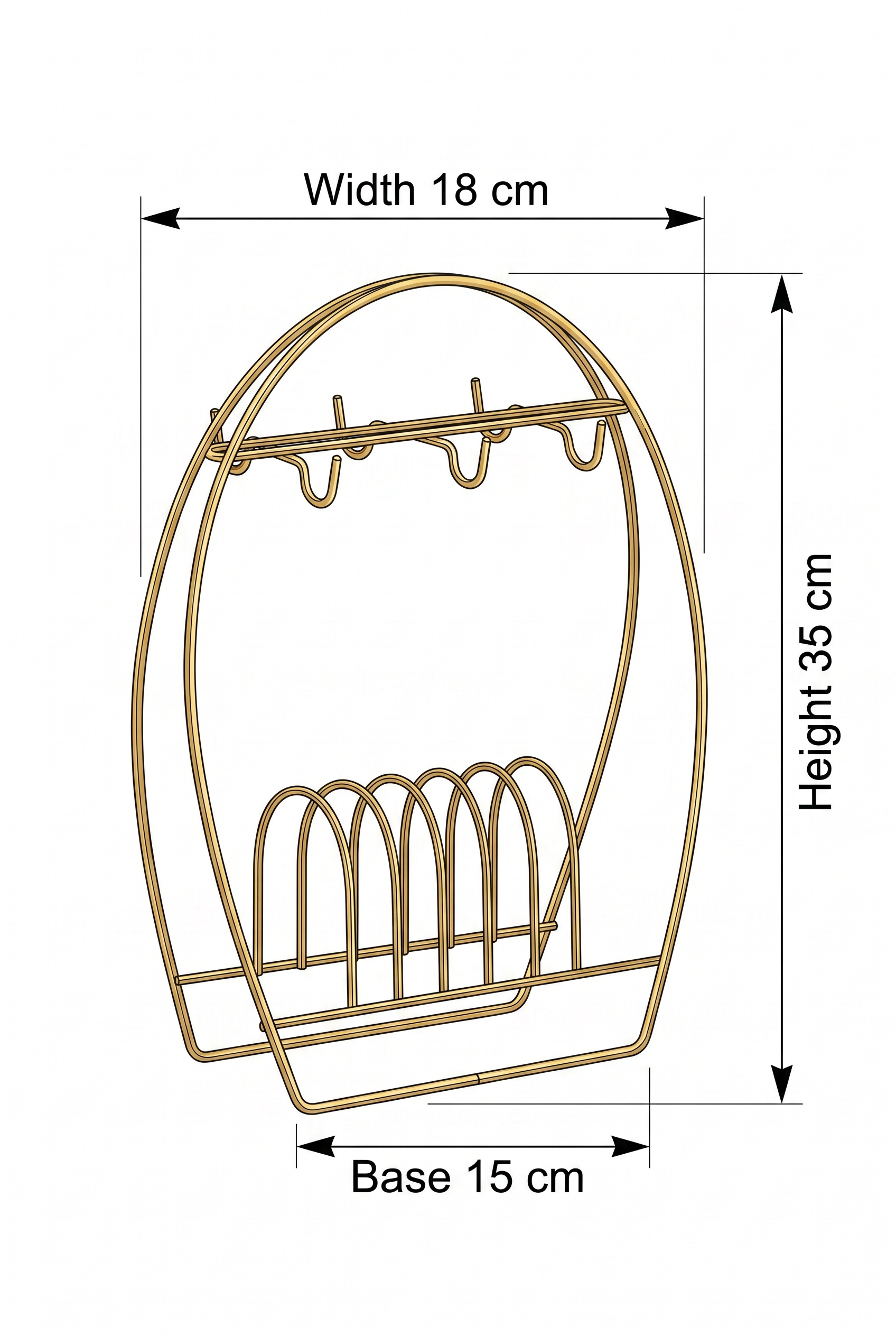 Filora Home Coffee Cup Stand — product dimensions and measurements
