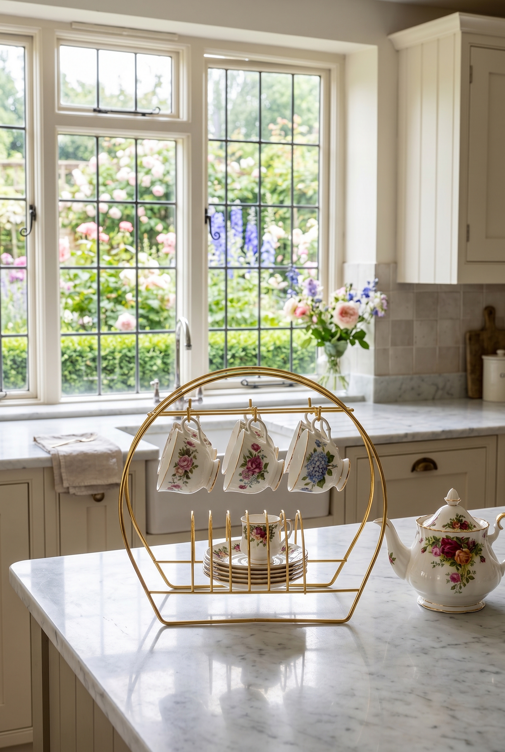 Filora Home Coffee Cup Stand — in a classic English bathroom