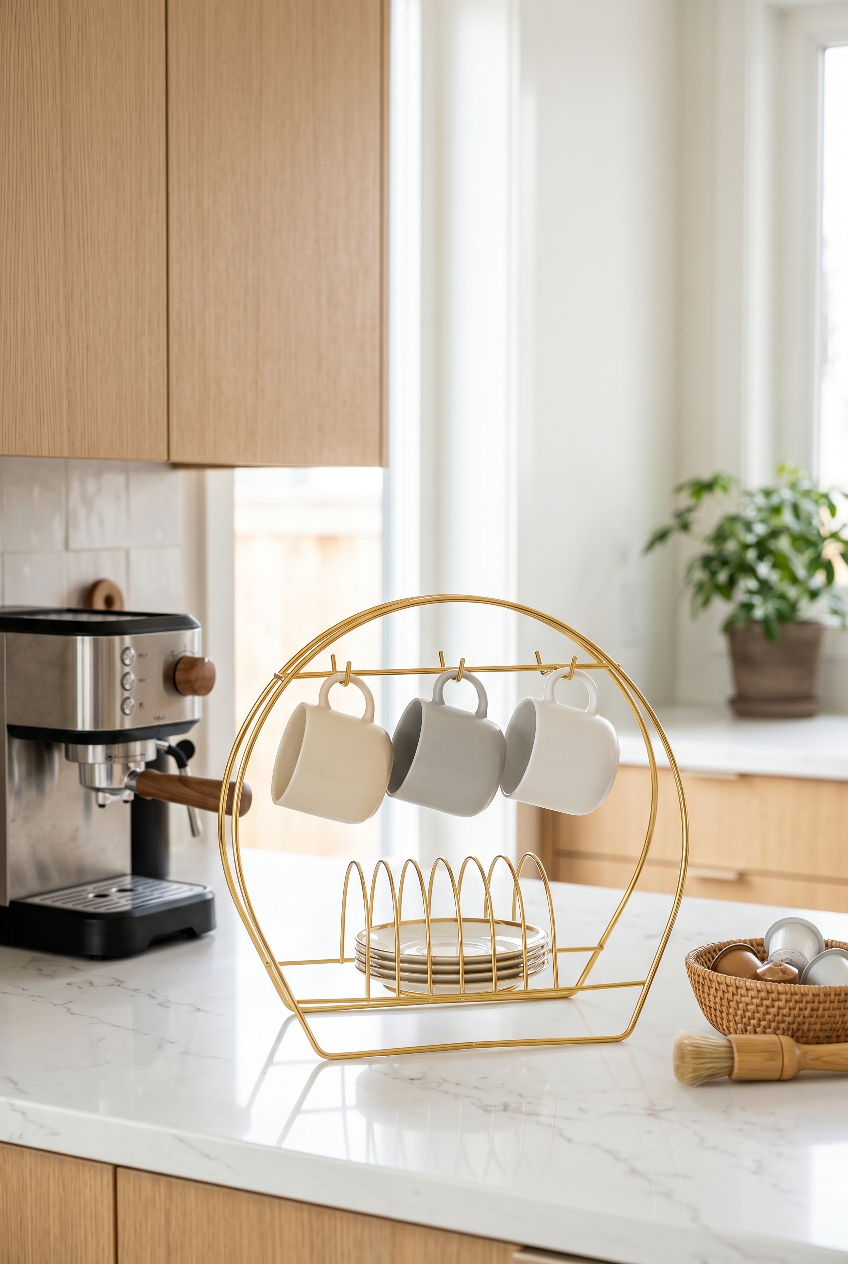 Filora Home Coffee Cup Stand — in a modern Scandinavian kitchen