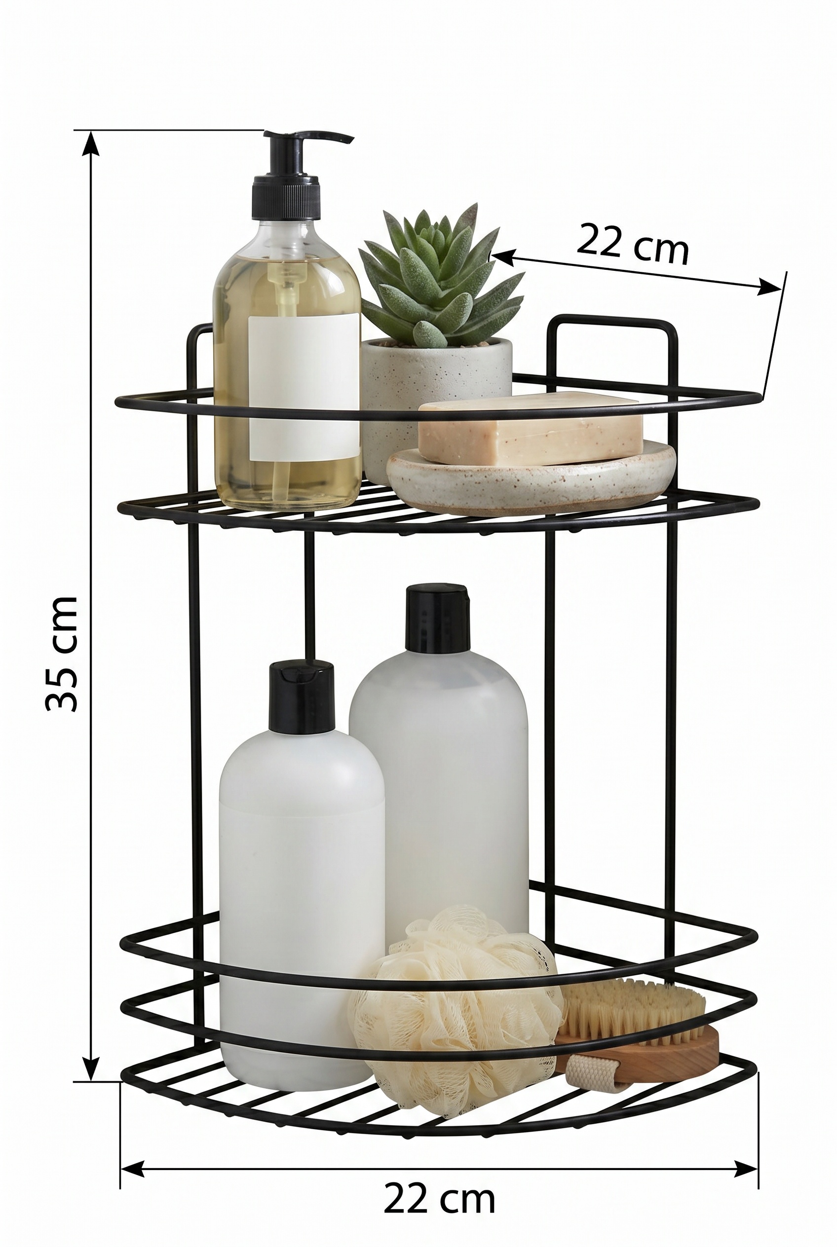 Filora Home Corner 2-Tier Organizer — product dimensions and measurements