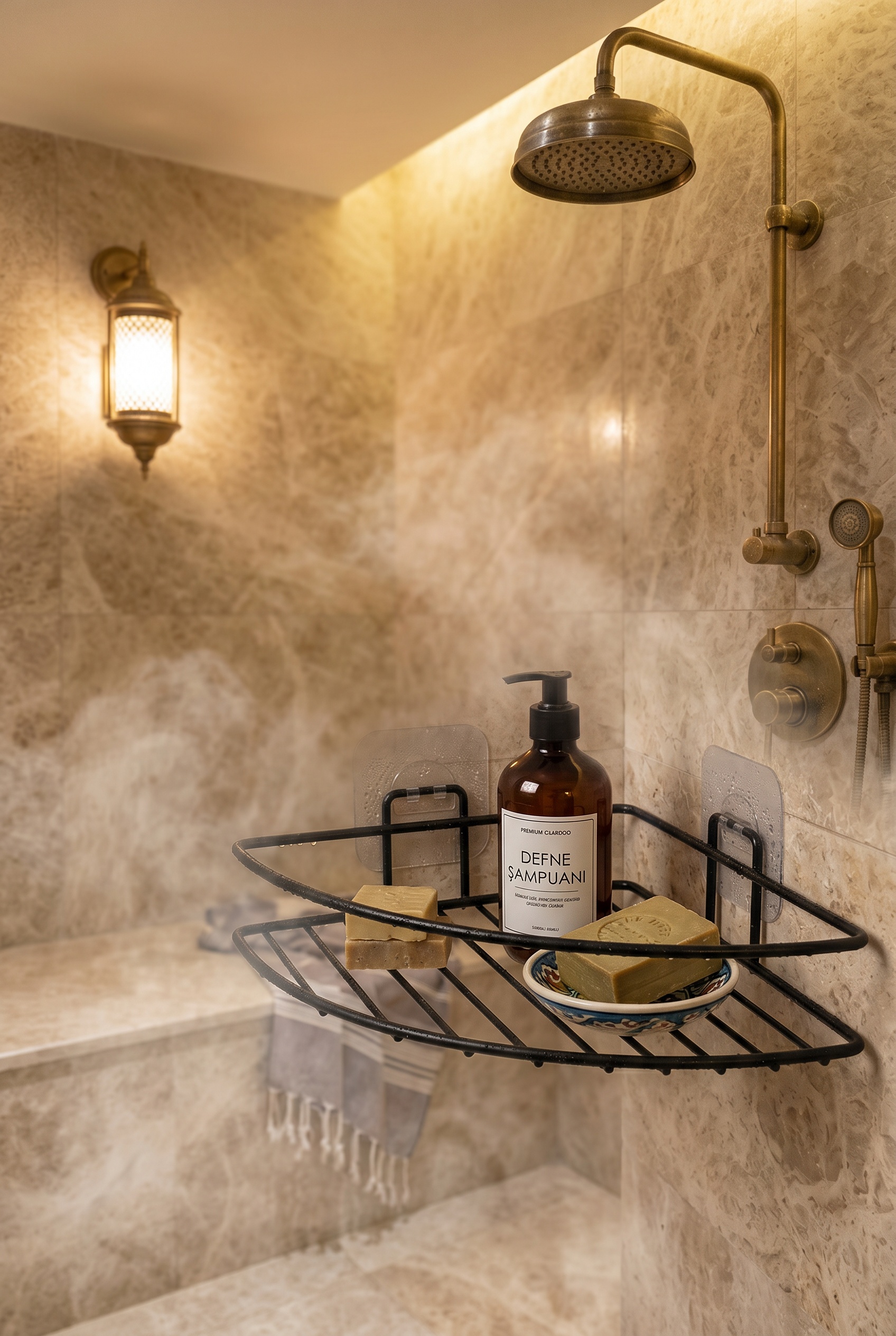 Filora Home Corner Organizer — in a Turkish bathroom setting