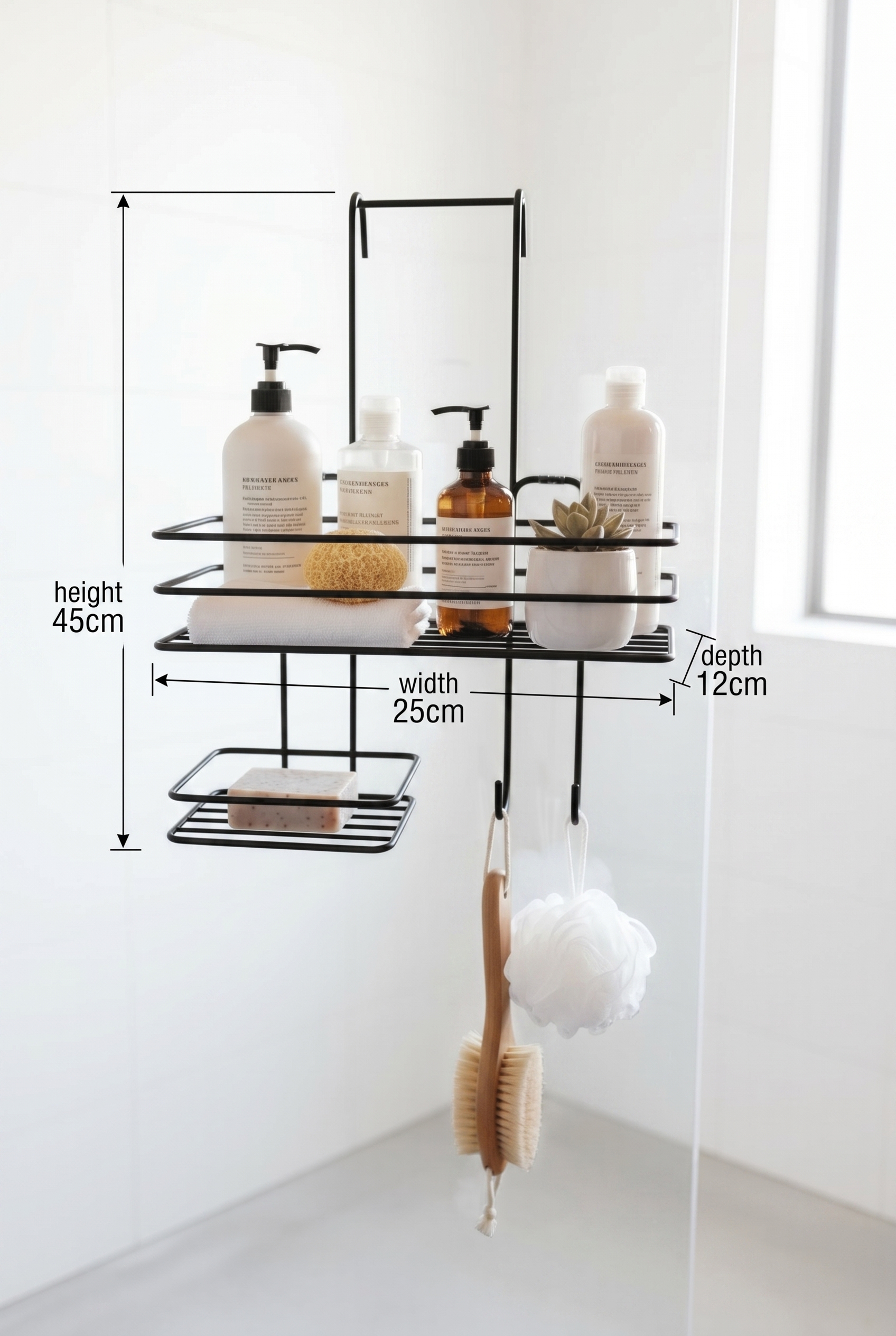 Filora Home Hanging Soap Dish Organizer — product dimensions and measurements