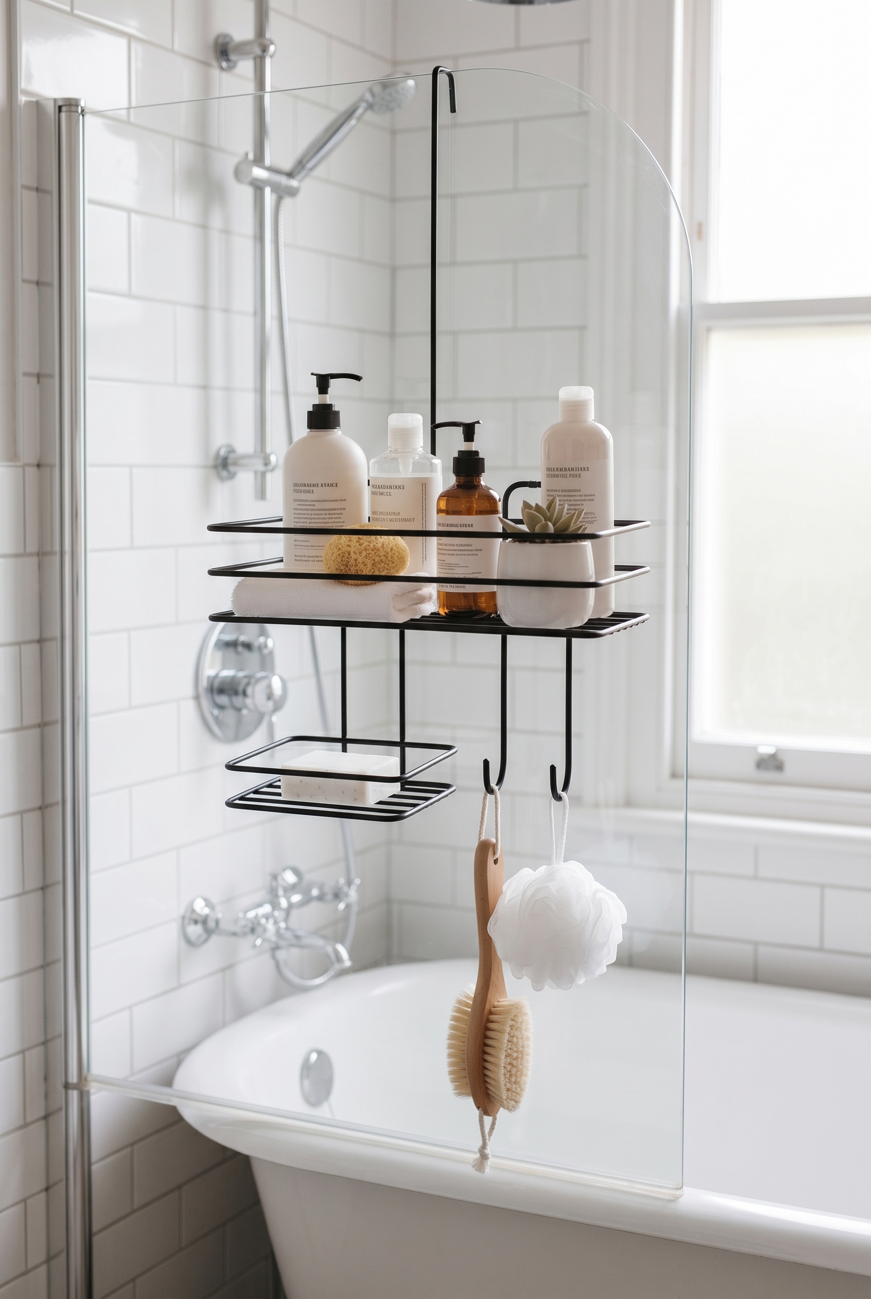 Filora Home Hanging Soap Dish Organizer — in a classic English bathroom