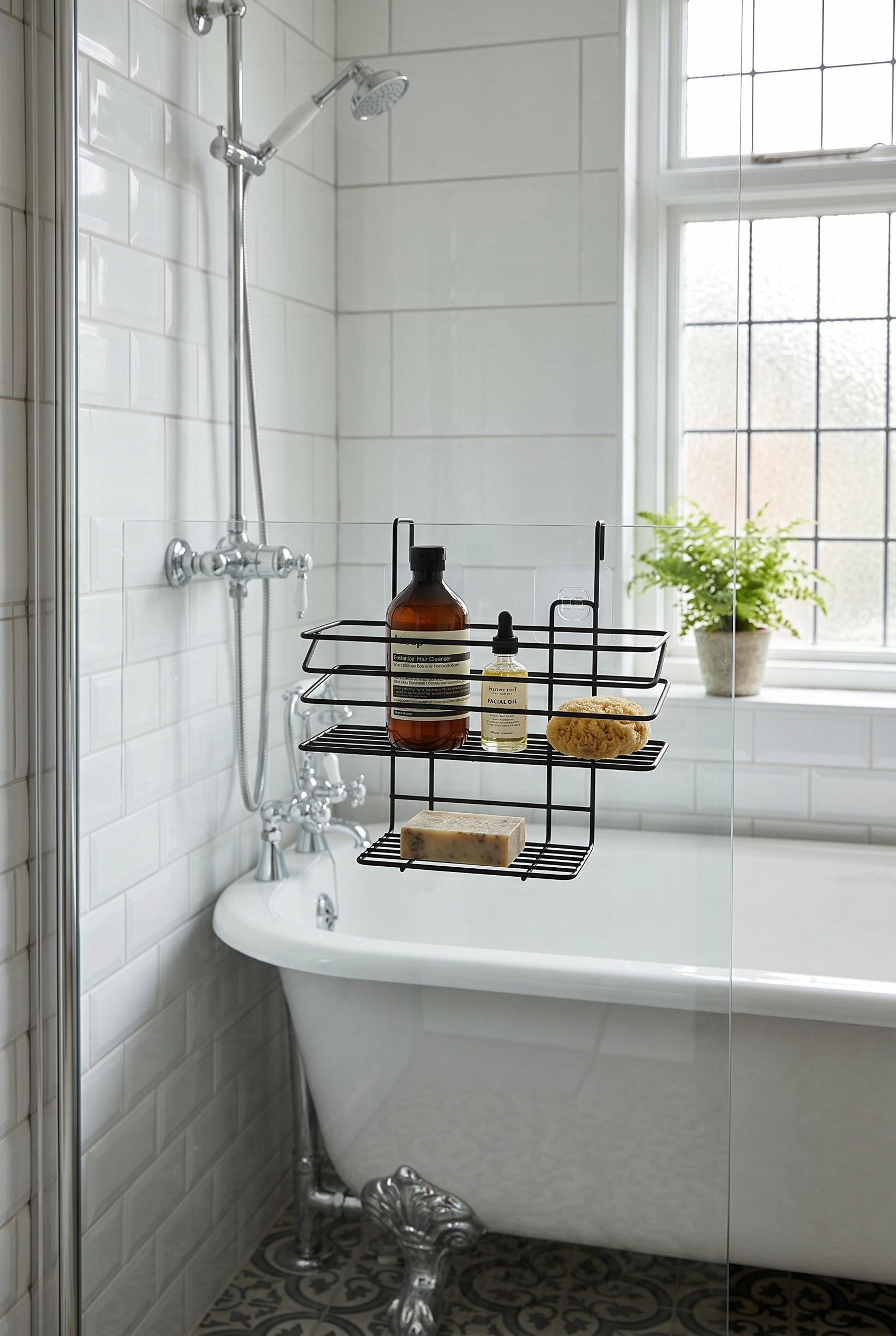 Filora Home Rectangle Hanging Organizer — in a classic English bathroom