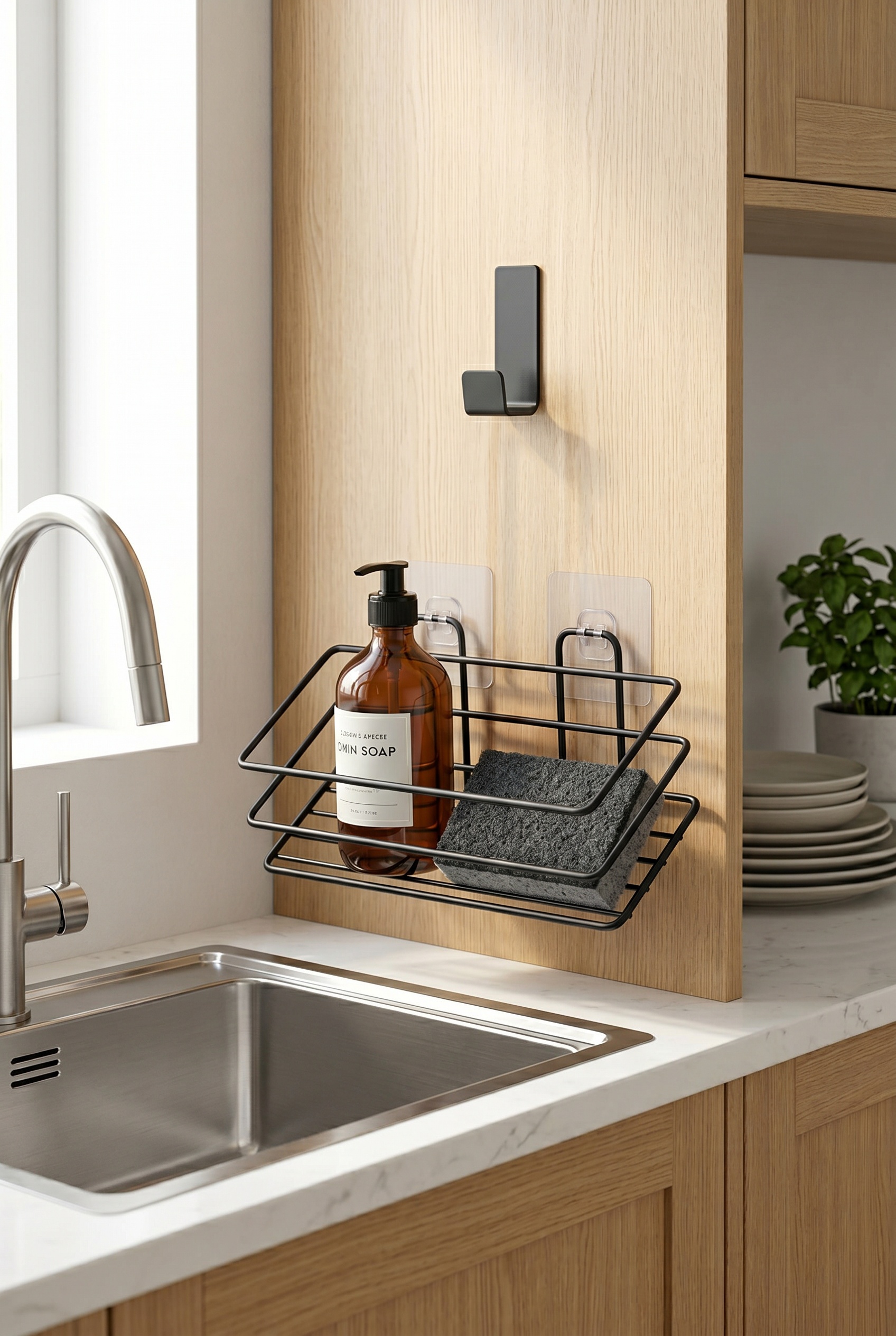 Filora Home Rectangle Hanging Organizer — in a modern Scandinavian kitchen