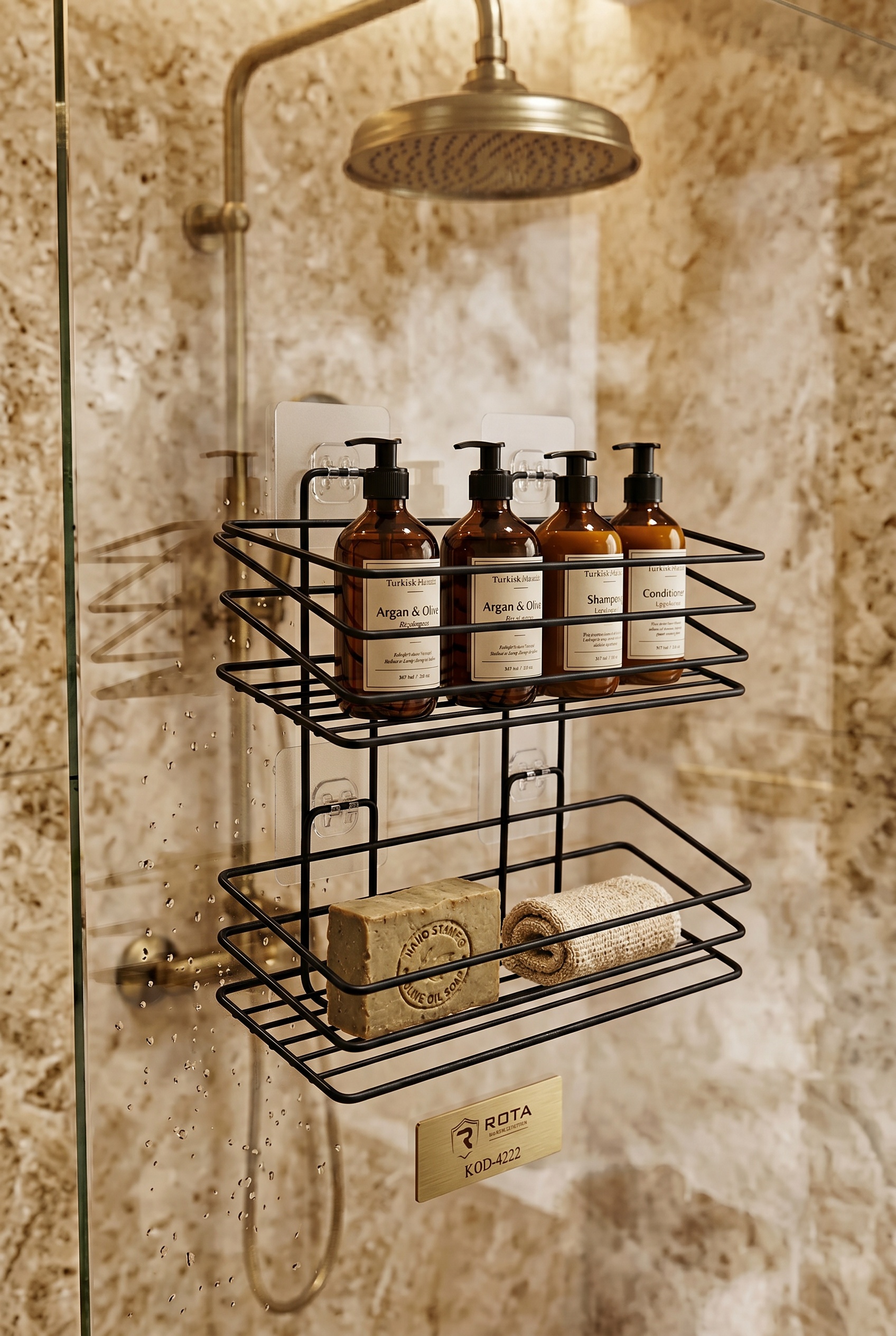 Filora Home Rectangle Hanging Organizer — in a Turkish bathroom setting