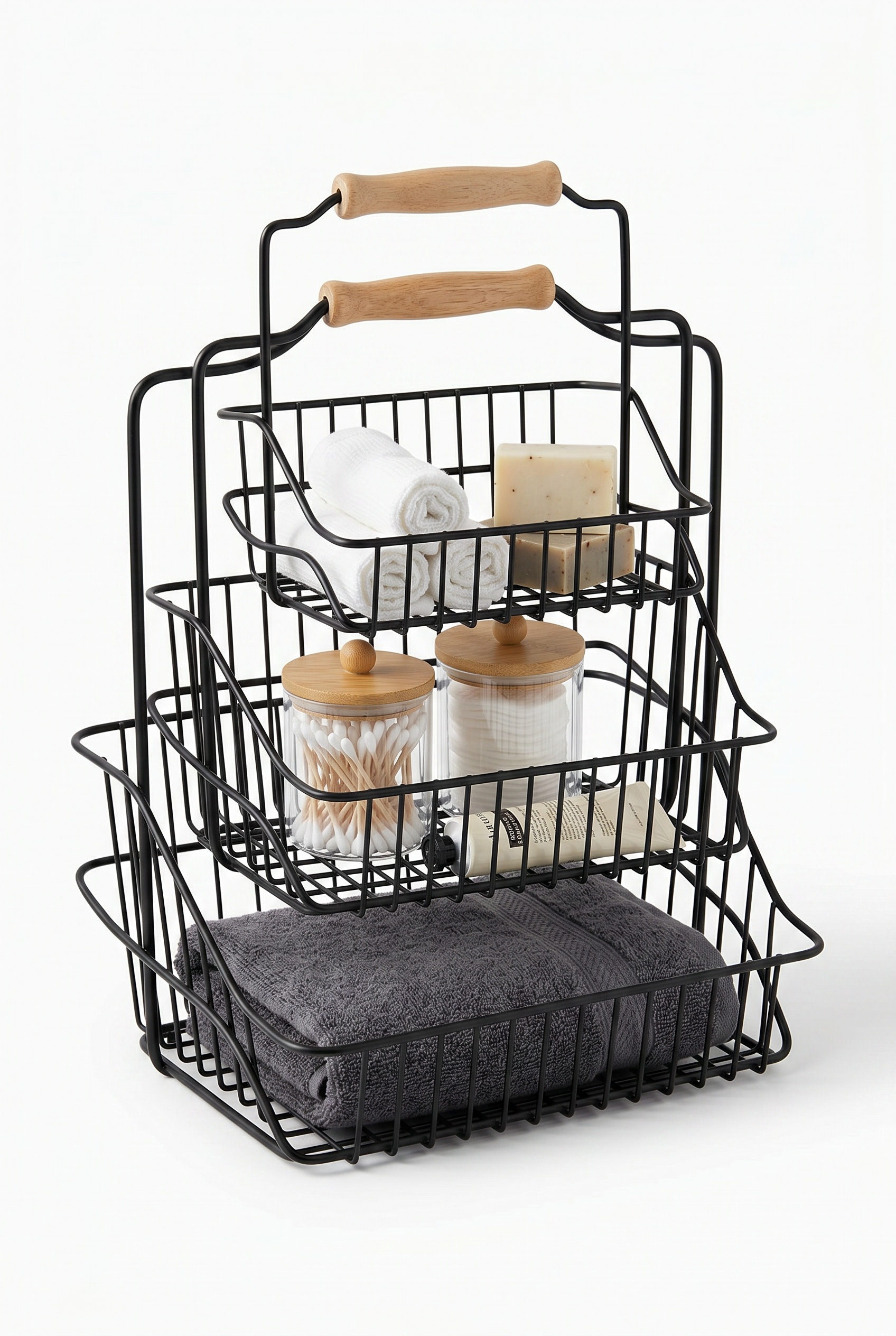 Filora Home Retro Basket Set — on white background – studio shot
