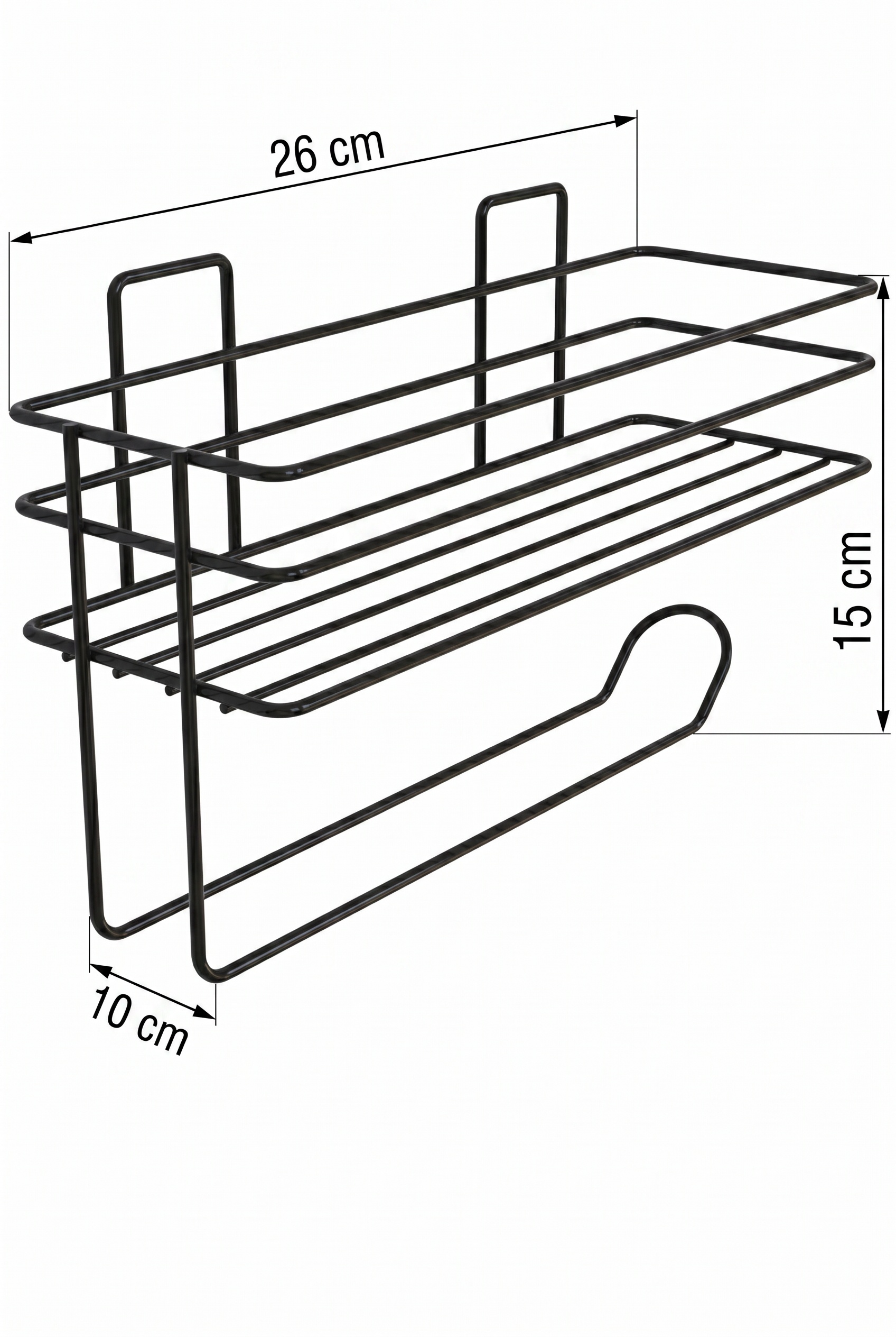 Filora Home Shelf Rectangle Paper Towel Holder — product dimensions and measurements