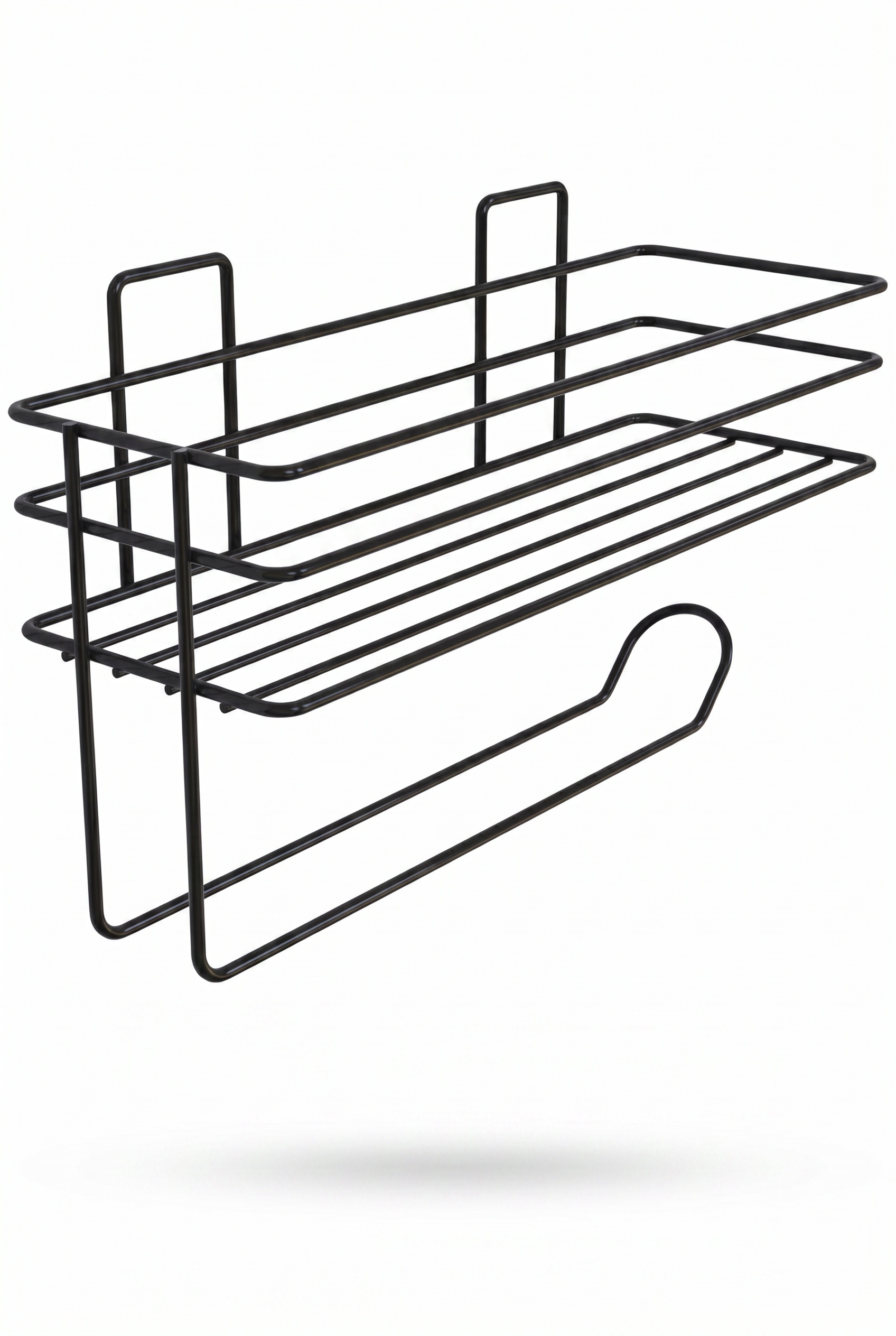 Filora Home Shelf Rectangle Paper Towel Holder — on white background – studio shot