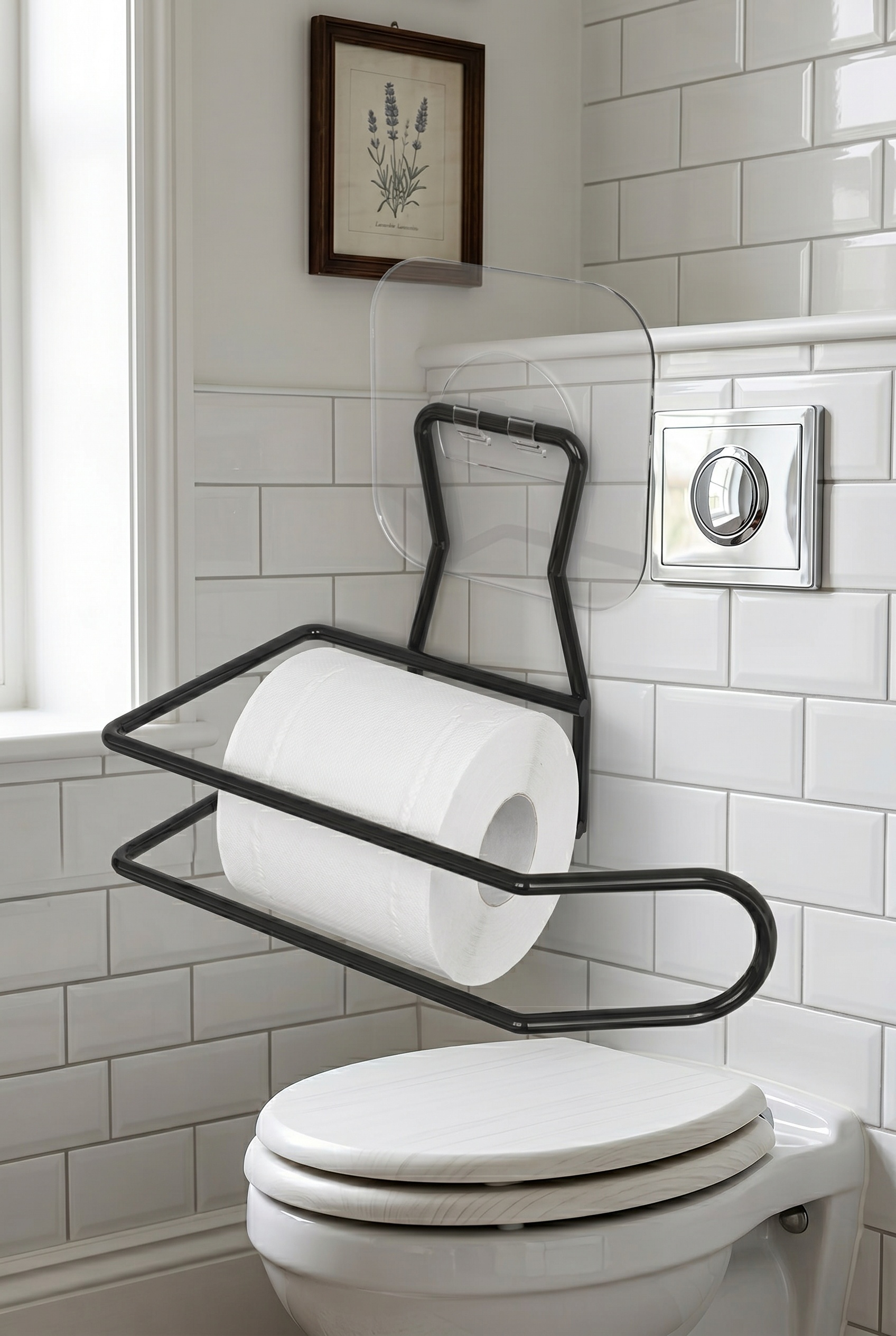 Filora Home Single Toilet Paper Holder — in a classic English bathroom