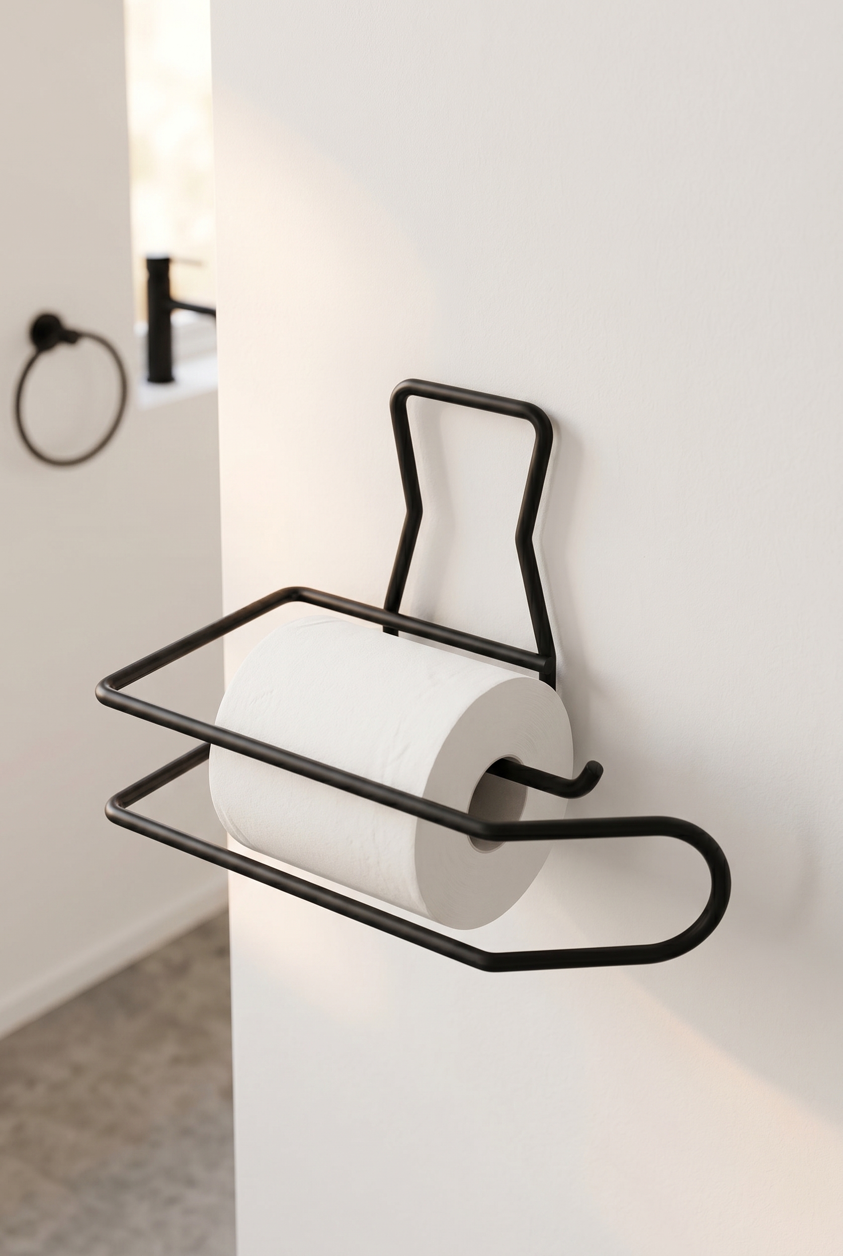 Filora Home Single Toilet Paper Holder — in a modern Scandinavian kitchen